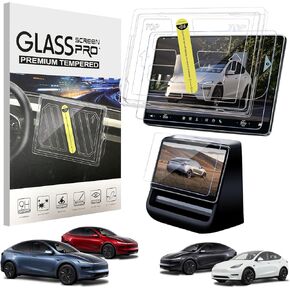 2025 Model Y Matte Screen Protector Designed for 2026 2025 Tesla Model Y Juniper Screen Protector 15.4 Inch Front and 8 Inch Rear Touchscreen - Tempered Glass Anti Fingerprint/Glare