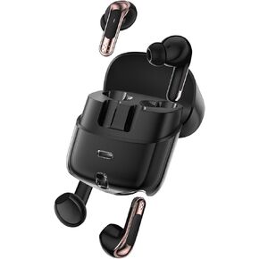 Two Pairs of Dual Touch Cordless Audio Earphones, LED Display Couple Earbuds, Bluetooth 5.4 Deep Bass Sound in Ear Earphones, for Couples Two Person (Black)
