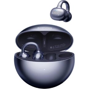 Sanag S6S Open Ear Free Clip-On Headphones, True Wireless Bluetooth Earphones with Microphone, IPX4 Waterproof Sports Earbuds, 38H Playtime OWS Design Fit Sport Running, App Custom Settings (Black)