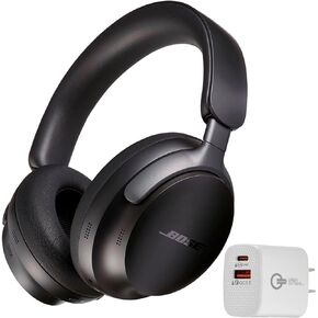 Bose QuietComfort Ultra Wireless Noise Cancelling Headphones with Spatial Audio, Over-The-Ear Headphones with Mic, Up to 24 Hours of Battery + Green Extreme 20W 2-Port Wall Charger (Diamond)