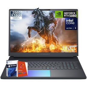 Alienware 18 Area-51 Gaming Laptop 2025, NVIDIA RTX 5080 16GB GDDR7, Intel Ultra 9 275HX (24-Core, Up to 5.4GHz), 18" QHD+ 300Hz, 64 GB DDR5, 1 TB SSD, Backlit KB, w/Windows 11 Pro & Office Lifetime