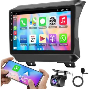 Car Radio for Jeep Wrangler JL 2018-2021 & Gladiator JT 2020-2021, 4+64GB Android 13 Car Stereo Support Wireless Carplay & Android Auto Bluetooth Voice Control/DSP/EQ/FM/WiFi/GPS/SWC Backup Camera