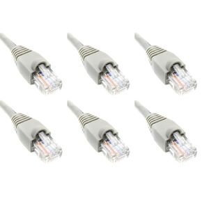 Ultra Spec Cables Pack of 6 - Gray 1FT Cat6 Ethernet Network Cable LAN Internet Patch Cord RJ45 Gigabit