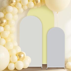 VitalCozy Set of 3 Wedding Arch Cover 4/5/6ft Fabric Arch Backdrop Cover Double Sided Fitted Spandex for Arch Frame Balloon Baby Shower Birthday, Frame Not Included (Green Series) in Kuwait