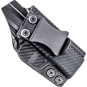 Rounded IWB Holster Fits: 1911 3.5in (Non Rail) (Non-Sig) Holster - RH - Carbon Fiber Black Kydex - Concealment Express - American Made
