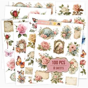 190 Plant Stickers Journal Scrapbook Supplies Potted Plant Floral Decals DIY Decorative Green Plants Set Stickers for Laptop, Envelop, Scrapbook, Notebook, Luggage, Planner Diary