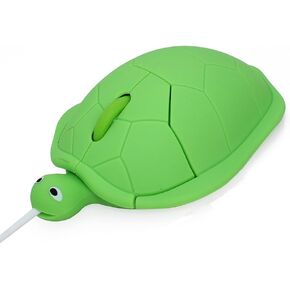 SHARE SUNSHINE USB Wired Mouse Creative 3D Cute Animal Turtle Shaped Optical Mice Corded Kids Mini Mouse 1200DPI for PC Laptop Computer (Green)