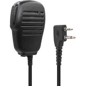 Heavy-Duty Shoulder Speaker Mic BA4 with Rotating Clip & PTT Button Compatible with GXT1000VP4 & All 2-Pin Midland GMRS/FRS LXT/GXT/V8/V80 Series Handheld Radios/Hands-Free Communication
