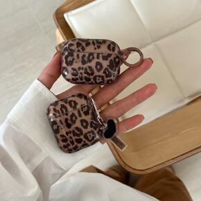 بالنسبة إلى Airpods 4 Case Generation Case Cute Brown Tortoise Shell تصميم نمط Retro مع سلسلة المفاتيح ، تصميم علبة سماعة الرأس الأنيقة العصرية مع حماية TPU الناعمة لـ AirPods Gen 4 Case for Women Girls