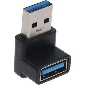 USB 3.0 90 Degree Vertical Right Angled Adapter Male to Female Converter for PC, Laptop, DVD Player, Gaming System, Monitor, Printer