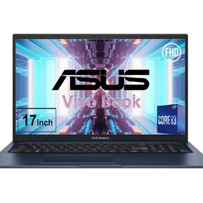 ASUS Vivobook 17.3 Inch Business Laptop Computer | Intel 12 Gen 6 Core i3 Processor | Intel UHD Graphics | 16GB DDR4 RAM, 512GB SSD | FHD Anti-Glare IPS Screen | HDMI & Type-C | Blue | Windows 11
