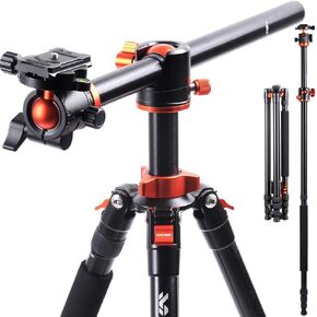 K234A6 4-Section Aluminum Travel Tripod/Monopod with Ball Head, Black