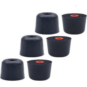 Klowcok Foam Replacement Eartips for ISOtunes Free 2.0, Free 2.0 Listen Only, Comfort Fit (3 Pairs, Black) (Medium)