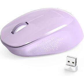 Trueque Wireless Mouse E702 2.4GHz Portable Computer Mouse with USB Receiver, Comfortable Silent Mice for Laptop, Chromebook, PC, Notebook, Desktop, Windows, Mac (Purple)