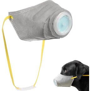 STOBOK Adjustable Dog Gas Maskss Dog Muzzle Reusable Puppy Masks Breathable Dog Mouth Protection Masks Filter Air Pollutants for Small Large Dogs L Dark Grey in Kuwait