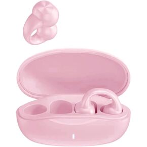Open Ear Wireless Bluetooth Ear Clip Bone Conduction Headphones - Earclip, Clip On, Earbuds - Pink