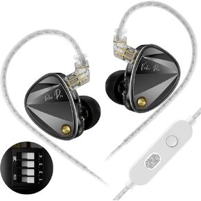 KZ Vader Pro in-Ear Monitors Gaming Earbuds, Triple Dynamic Driver IEM with 4 Tuning Switches, Clarity in All Frequency Stereo Sound Comfortable Noise Isolating Earphones for Stage and Studio (Nomic)