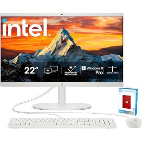 HP 22" FHD All-in-One Desktop Computer for Business and Everyday Use • 2025 Intel Dual-Core Processor • 16GB RAM • 640GB Storage • HDMI • Type-C • Wi-Fi 6 • HD Webcam • Windows11 Pro