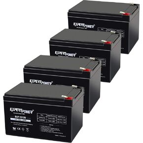 ExpertPower 12V 12AH Compatible Battery for 6-DZM-12 APC Scooter Medical - 4 Pack