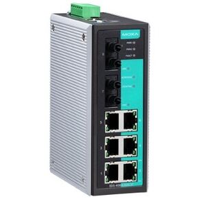 Moxa EDS-408A-MM-ST-8 منافذ مستوى الإدخال مفتاح Ethernet المدير مع 6 10/100 منافذ BASETX ، و 2 100 BASEFX منافذ متعددة الوضع مع موصل ST ، VLAN قاعدة المنفذ و QOS ، 0 ~ 60 درجة مئوية