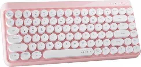 x UBOTIE Wireless Bluetooth TKL Keyboard with 84 Retro Round Keycaps, Typewriter-Style, for PC/Mac/Tablets(Purple-Colorful) in Saudi Arabia