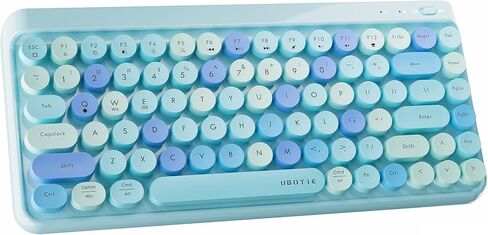 X Ubotie اللاسلكي Bluetooth TKL لوحة مفاتيح مع 84 قفصات مستديرة رجعية ، على طراز الآلة الكاتبة ، للكمبيوتر/أجهزة الكمبيوتر/الأجهزة اللوحية (اللون الأرجواني) in Kuwait