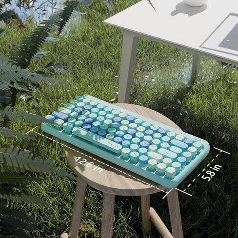 X Ubotie اللاسلكي Bluetooth TKL لوحة مفاتيح مع 84 قفصات مستديرة رجعية ، على طراز الآلة الكاتبة ، للكمبيوتر/أجهزة الكمبيوتر/الأجهزة اللوحية (اللون الأرجواني) in Kuwait