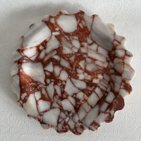 صينية تقديم رخامية من الحجر الجيري من SAIDKOCC، صينية دائرية على شكل صدفي، طبق تقديم صغير للعداد، الحمام، المطبخ، منضدة، حامل أطباق حلقي للمجوهرات (حجر جيري بيج) in Kuwait