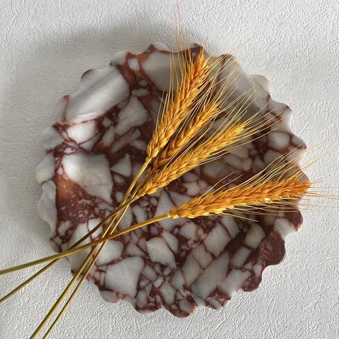 صينية تقديم رخامية من الحجر الجيري من SAIDKOCC، صينية دائرية على شكل صدفي، طبق تقديم صغير للعداد، الحمام، المطبخ، منضدة، حامل أطباق حلقي للمجوهرات (حجر جيري بيج) in Kuwait