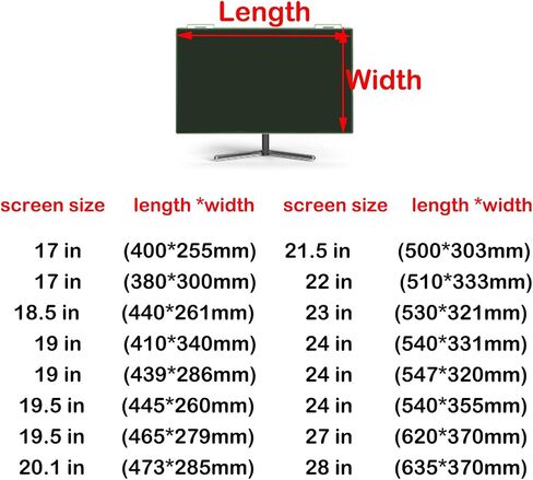 17 "-28" مرشح شاشة مضاد للضوء الأزرق ، لوحة واقي شاشة حجب الضوء الأزرق ، نوع تعليق إطار شاشة عريضة ، واقي لشاشات الكمبيوتر المحمول للكمبيوتر المحمول ، قابلة للإزالة ، 24in (547*320 مم) in Kuwait