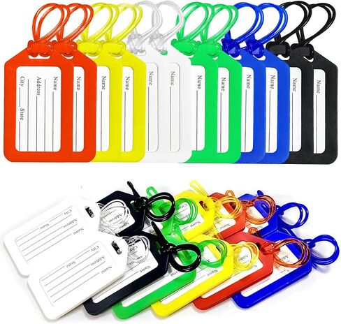 Luggage Tags for Suitcases：6 Pack Travel Tags for Luggage, Bright Luggage Bag Tags Name Tags for Kids Adults Travel Accessories Must Haves - Bag Tags for Backpacks in Saudi Arabia