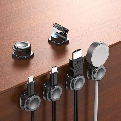 مقاطع الكابلات المغناطيسية 16 حزمة-منظم الحبل مع 18 من وسادات لاصقة ، منظم الأسلاك بدون مقاومة ، تحت إدارة الكابلات المكتبية ، حامل الحبل لشحن الحبال ، ملحقات الكمبيوتر ومكتب منزلي-أبيض in Kuwait