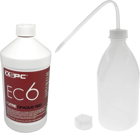 XSPC EC6 Opaque Premix PC Coolant (1000mL) and Filling Bottle Bundle, Red in Saudi Arabia