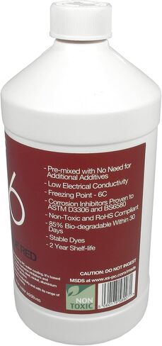 XSPC EC6 Opaque Premix PC Coolant (1000mL) and Filling Bottle Bundle, Red in Saudi Arabia