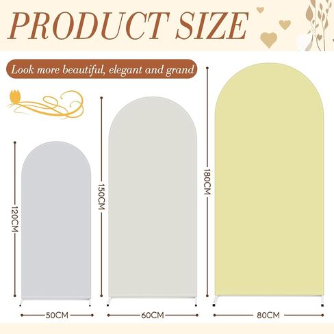 مجموعة VitalCozy مكونة من 3 أغطية لقوس الزفاف مقاس 4/5/6 أقدام من القماش بخلفية قوس مزدوجة من الألياف اللدنة المجهزة لإطار القوس بالون عيد ميلاد الطفل، الإطار غير متضمن (سلسلة خضراء) in Kuwait