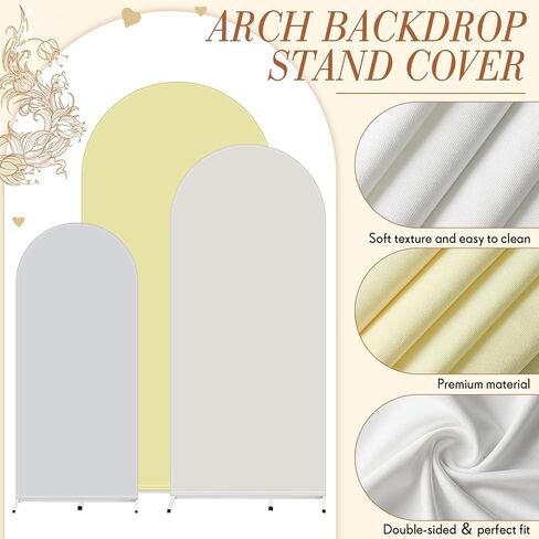 مجموعة VitalCozy مكونة من 3 أغطية لقوس الزفاف مقاس 4/5/6 أقدام من القماش بخلفية قوس مزدوجة من الألياف اللدنة المجهزة لإطار القوس بالون عيد ميلاد الطفل، الإطار غير متضمن (سلسلة خضراء) in Kuwait