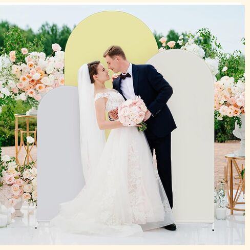 مجموعة VitalCozy مكونة من 3 أغطية لقوس الزفاف مقاس 4/5/6 أقدام من القماش بخلفية قوس مزدوجة من الألياف اللدنة المجهزة لإطار القوس بالون عيد ميلاد الطفل، الإطار غير متضمن (سلسلة خضراء) in Kuwait
