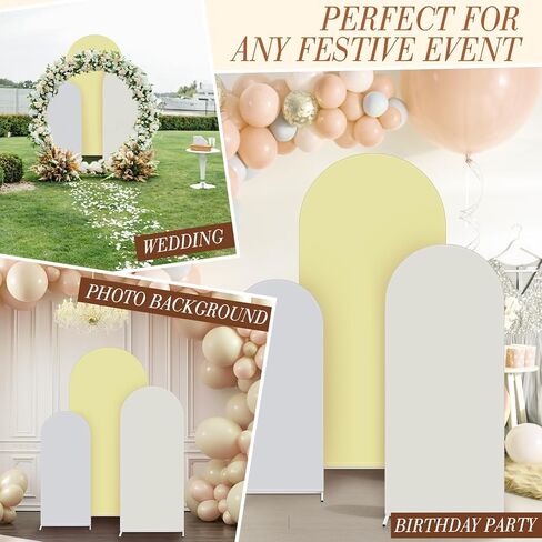 مجموعة VitalCozy مكونة من 3 أغطية لقوس الزفاف مقاس 4/5/6 أقدام من القماش بخلفية قوس مزدوجة من الألياف اللدنة المجهزة لإطار القوس بالون عيد ميلاد الطفل، الإطار غير متضمن (سلسلة خضراء) in Kuwait