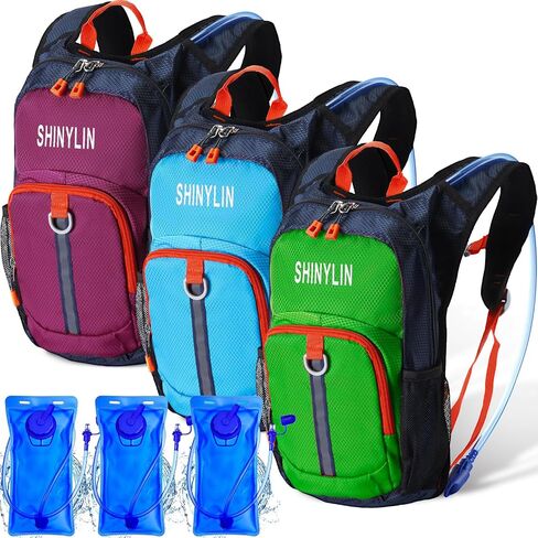 Shinylin 3 Pcs Kids Hydration Backpack with 1.5 L Water Bladder Hydration Pack for Kids Hydration Water Backpack for Kids Lightweight Insulated Water Pack for Boys Girls Biking Climbing Running Hiking in Kuwait