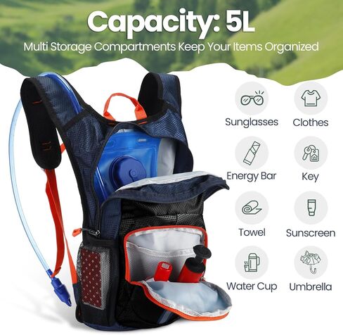Shinylin 3 Pcs Kids Hydration Backpack with 1.5 L Water Bladder Hydration Pack for Kids Hydration Water Backpack for Kids Lightweight Insulated Water Pack for Boys Girls Biking Climbing Running Hiking in Saudi Arabia