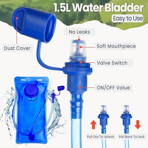 Shinylin 3 Pcs Kids Hydration Backpack with 1.5 L Water Bladder Hydration Pack for Kids Hydration Water Backpack for Kids Lightweight Insulated Water Pack for Boys Girls Biking Climbing Running Hiking in Saudi Arabia