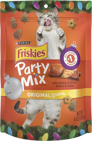 Friskies Party Mix Holiday Cat Treats Original Crunch Holiday Shapes - 6 oz. Pouch in Saudi Arabia