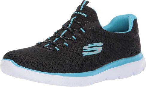 Skechers Sport Women's Summits Sneaker,black/turquoise,10 W US in Saudi Arabia