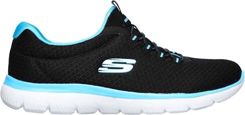 Skechers Sport Women's Summits Sneaker,black/turquoise,10 W US in Saudi Arabia