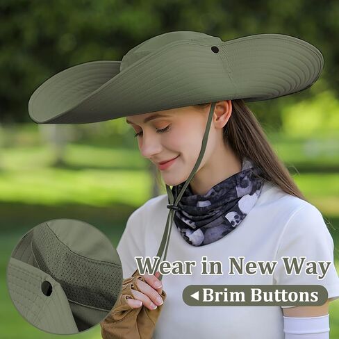 Peices Women Wide Brim Sun Hat UPF50+ قبعة دلو مقاومة للماء لصيد المشي لمسافات طويلة التخييم in Saudi Arabia