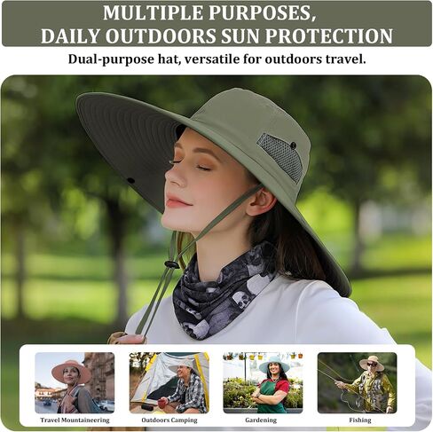 Peices Women Wide Brim Sun Hat UPF50+ قبعة دلو مقاومة للماء لصيد المشي لمسافات طويلة التخييم in Saudi Arabia