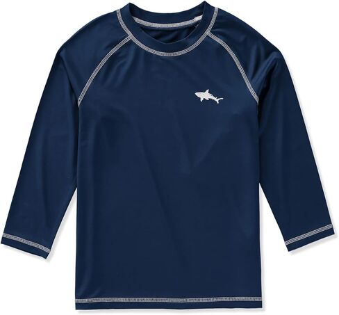 قميص سباحة Rashguard بأكمام قصيرة للأولاد من Big Chill بعامل حماية من الأشعة فوق البنفسجية 50+ (8، أسود (أكمام قصيرة) in Kuwait