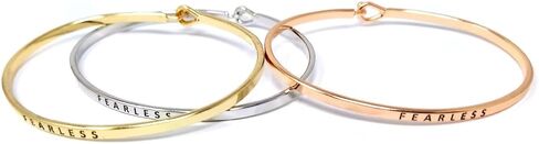 by you Inspirational Grace Message Engraved Thin Cuff Bangle Hook Bracelet (Grace-Rosegold, Brass) in Kuwait