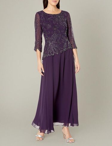 J Kara Women's Petite Floral Beaded Gown in Kuwait