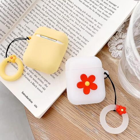 أمثل المتوافق مع Airpods Case لطيف كرتون زهرة نمط الفتيات ناعمة السيليكون مقاوم للصدمة تصميم سلسلة المفاتيح in Kuwait